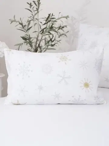 Dekoračné obliečky MKLozkoviny.sk Flanelová obliečka na vankúš 40 x 60 cm - Frozen biele-  -