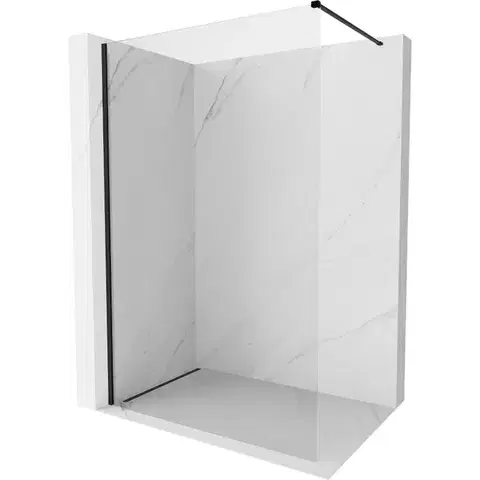 Sprchové dvere MEXEN/S - Kyoto-X Sprchová zástena WALK-IN 80 x 200, transparent 10 mm, čierna 800-080-101-70-00-X