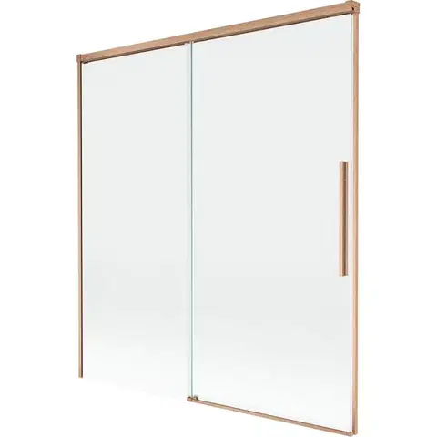 Sprchové dvere MEXEN/S - Rox vaňová zástena 2-krídlová posuvná 150 x 150, transparent, meď kartáčovaná 8C9-150-001-65-00