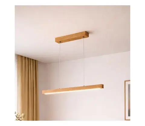 Svietidlá  Závesný LED luster na lanku VERDE LED/18W/230V 3000K 76 cm dub LM-1.292/A/LED/DĄB