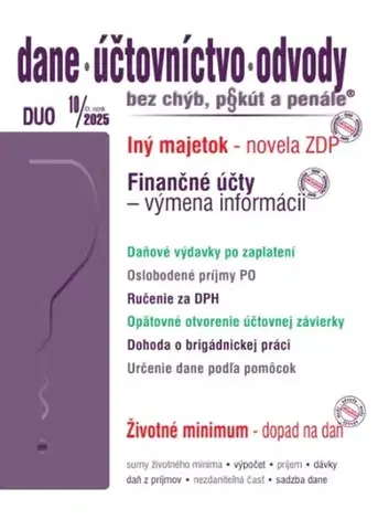 Dane, účtovníctvo Dane účtovníctvo odvody 10 2025 - Iný majetok podľa ZDP, Daňové výdavky - Kolektív autorov
