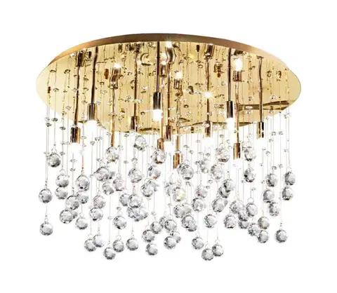 Svietidlá Ideal Lux-LED Krištáľové stropné svietidlo MOONLIGHT 12xG9/3W/230V pr.60 cm zlatá 082783