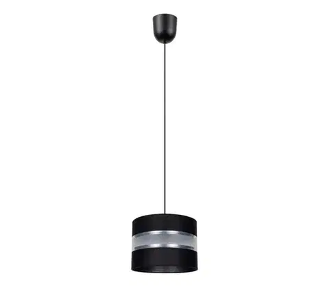 Svietidlá  Luster na lanku CORAL S 1xE27/60W/230V čierna 0617