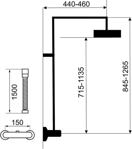 Kúpeľňové batérie NOVASERVIS - Sprchová súprava + sprchová termostatická batérie 90362/1,0 SET032/TER,0