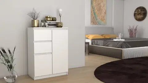 Komody a skrinky Moderná komoda 2D2S, biela