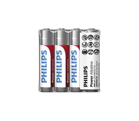 Predlžovacie káble Philips LR03P4F/10 - 4 ks Alkalická batéria AAA POWER ALKALINE 1,5V 1150mAh Phil-LR03P4F/10
