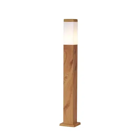 Zahradne stlpove lampy Moderná vonkajšia stojaca lampa oceľová s drevenou potlačou 80 cm IP44 - Malois