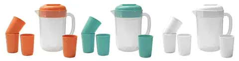 Džbány MAKRO - Džbán 2400ml a 4 poháre, umelá hmota rôzne farby