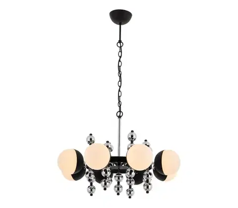 Svietidlá  Luster na reťazi DAISY 8xE27/40W/230V čierna/lesklý chróm 301AUR1277