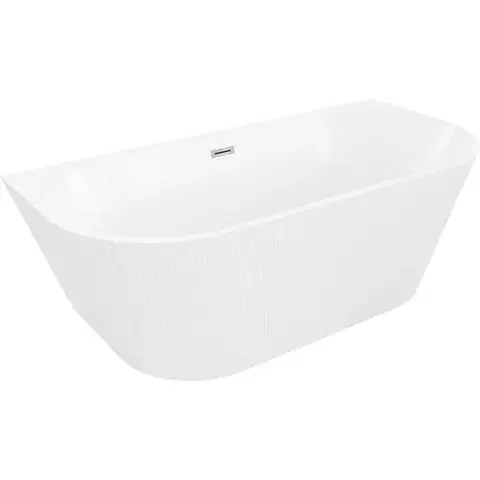 Vane MEXEN/S - Oris voľne stojaca vaňa nástenná reliéf 150 x 75, biela, sifón a prepad chróm 52871507500-01
