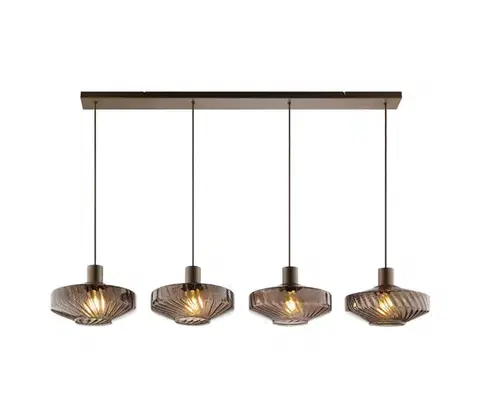Svietidlá Brilliant - Luster na lanku LYN 4xE27/20W/230V hnedá/dymovo-hnedá 51502/20