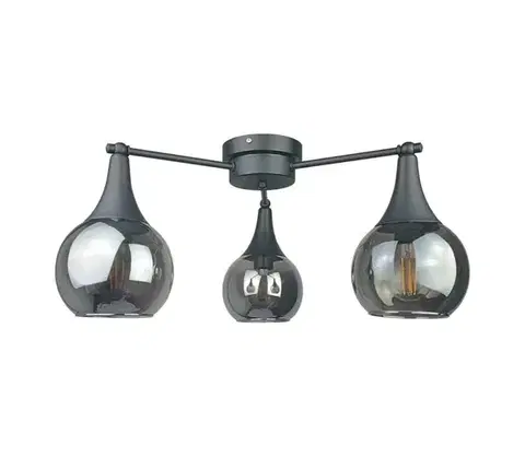 Svietidlá Keter Lighting Prisadený luster STAR 3xE27/60W/230V čierna/dymová čierna 2841
