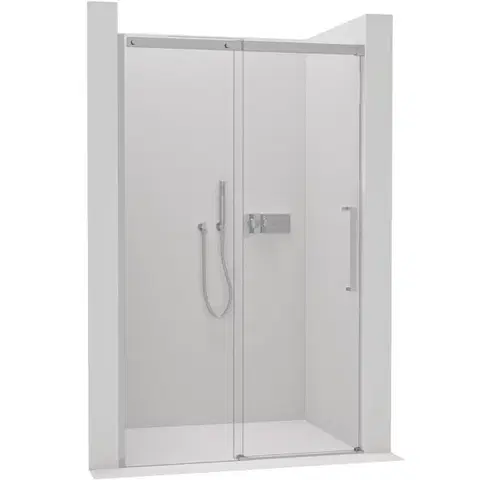 Sprchovacie kúty CERANO - Sprchové posuvné dvere Lantono Ľ/P - 8 mm - Soft-Close - chróm, transparentné sklo - 160x195 CER-432034