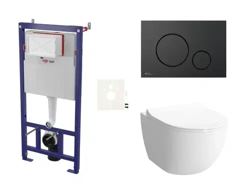 Záchody Cenově zvýhodněný závěsný WC set SAT do lehkých stěn / předstěnová montáž + WC SAT Infinitio SIKOSSINF68K SIKOSSINF68K