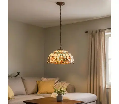 Svietidlá BRILAGI - Tiffany vitražový luster na reťazi MIRABELLA 1xE27/60W/230V, priemer 40 cm BRP-12028A