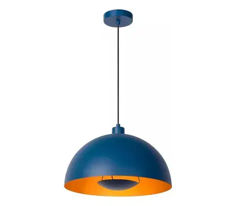 Svietidlá Lucide 45496/01/35 - Luster na lanku SIEMON 1xE27/40W/230V modrá 45496/01/35