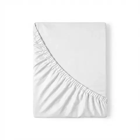 Plachty Kvalitex Saténové prestieradlo s gumou biela, 100 x 200 cm
