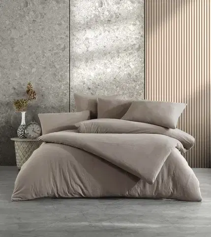 Obliečky Mušelínové obliečky svetlo hnedé 140x200cm+90x70cm TiaHome