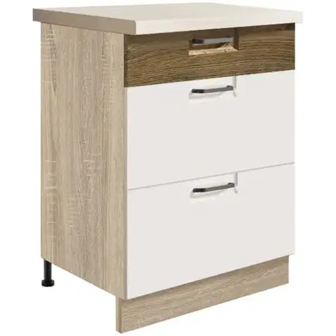 Kuchynské skrinky stojace Skrinka do kuchyne Favorit 10d Sonoma/White+Ribbeck