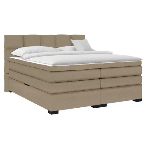 Postele KONDELA April boxspringová manželská pocketová posteľ sivohnedá (taupe)