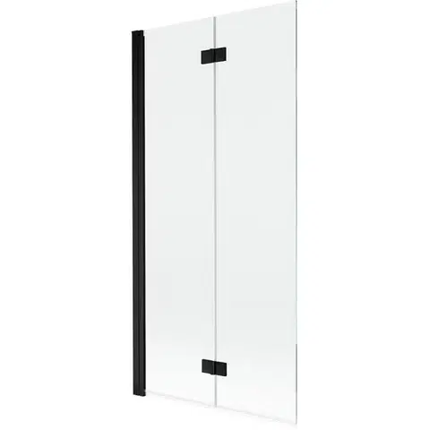 Sprchové dvere MEXEN - MIST vaňová zástena 90x150 cm 6mm 2-s, čierna, číra, ľavá 8A9-090-002-70-00-L