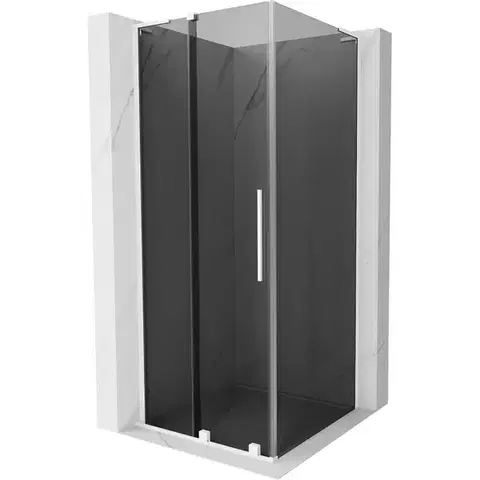 Sprchovacie kúty MEXEN/S - Velar L sprchovací kút, posuvné dvere 110 x 110, grafit, biela 871-110-110-43-20