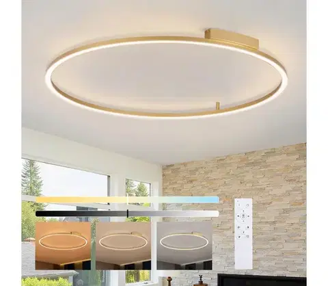 Svietidlá BRILAGI - LED stmievateľné svietidlo PORTOFINO LED/85W/230V priemer 120 cm zlatá + diaľkové ovládanie BRI526