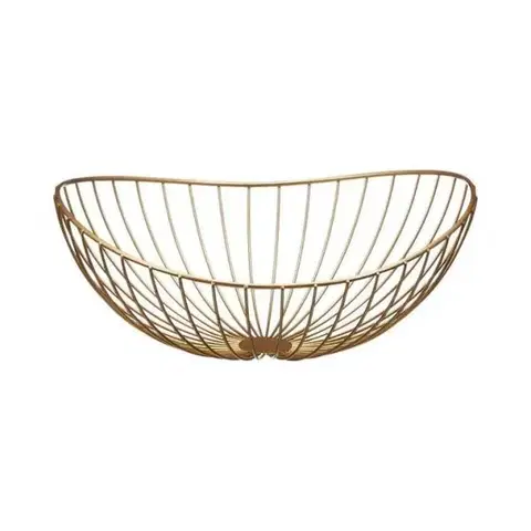 Podnosy a tácky Kinekus Košík na ovocie DECOR 30cm zlatý