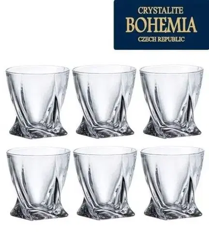 Poháre Kinekus Pohár 340ml na whisky QUADRO BOHEMIA, sada 6ks