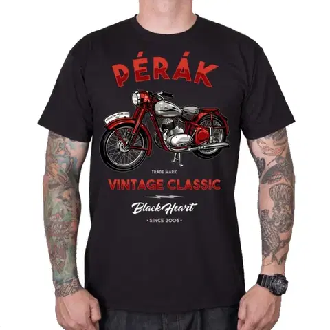 Pánske tričká Tričko BLACK HEART Pérák čierna - XXL