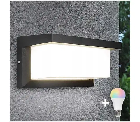 Svietidlá  LED RGBW stmievateľné vonkajšie nástenné svietidlo NEELY 1xE27/12W/230V IP54 antracit BW0296+AI0819