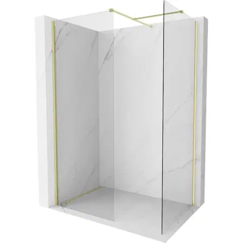 Sprchové dvere MEXEN/S - Kyoto-X Sprchová zástena WALK-IN 80 x 80, transparent 10 mm, zlato kefovaná 800-080-202-55-00-080-X