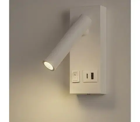 Svietidlá Eurolamp LED Nástenné bodové svietidlo s USB LED/2W/230V biela 145-22069