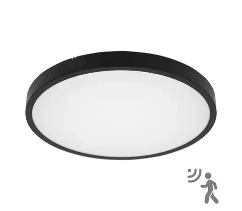 Svietidlá BRILAGI-LED Kúpeľňové stropné svietidlo so senzorom ZENNA LED/18W/230V pr. 29,5 cm IP44 čierne BRW3090-18W/HF/CR