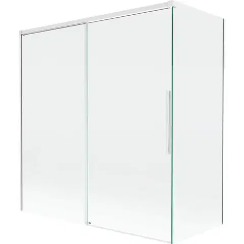 Sprchové dvere MEXEN/S - Rox vaňová zástena 2-krídlová posuvná 150 + 70 x 150, transparent, biela 8C9-150-070-20-00
