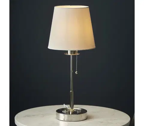 Lampy Endon 99596 - Stolná lampa 1xE27/10W/230V biela/lesklý chróm 99596