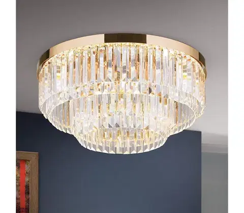 Svietidlá Orion - LED stmievateľné krištáľové svietidlo PRISM LED/80W/230V pr.55 cm 24K zl DL 7-666/55 gold