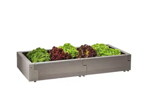 Kvetináče a truhlíky Vyvýšený záhon 60 x130 cm plast Dekorhome