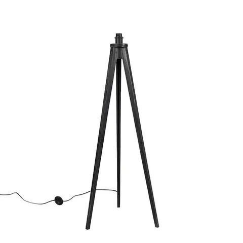 Stojace lampy Rustikálna stojaca lampa trojnožka čierna - Tripod Classic