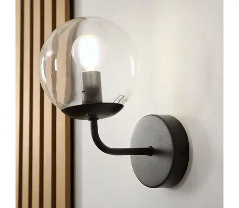 Svietidlá BRILAGI - Nástenná lampa MALIVA 1xE14/15W/230V čierna/číra KM-1.220/CZARNY/TRANSPARENTNY