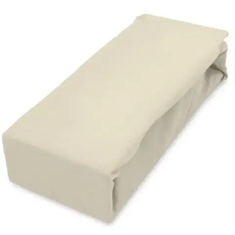 Bytový textil Plachta jersey s gumičkou 160x200 krémová