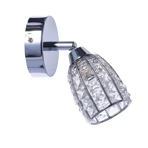 Bodové svetlá Nástenná lampa Shiba chrómová, 1x15W, tienidlo G9, priehľadná
