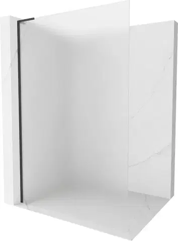 Sprchové dvere MEXEN/S - Kioto L Sprchová zástena WALK-IN 80 x 200, dekor, čierna 800-080-103-70-30