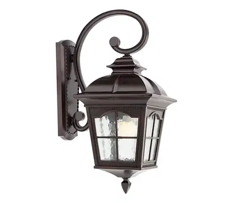 Svietidlá Redo 9648 - Vonkajšie nástenné svietidlo YORK 1xE27/70W/230V IP44 hnedé 9648