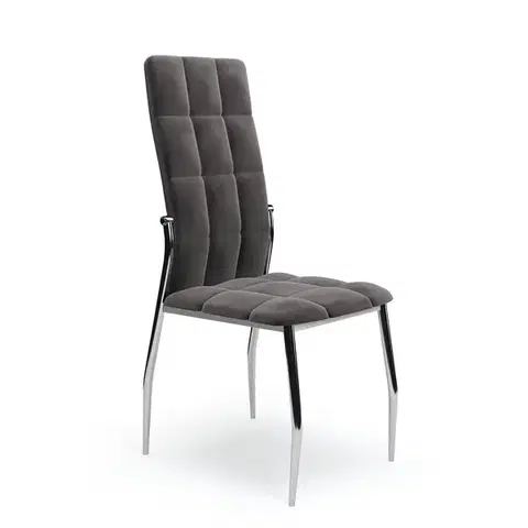 Jedálenské stoličky HALMAR K416 jedálenská stolička tmavosivá (Velvet) / chróm
