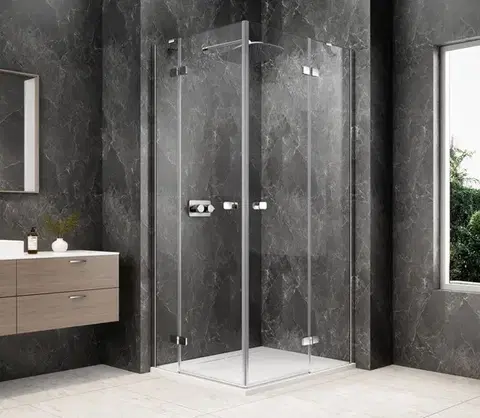 Sprchové dvere POLYSAN - GLOBE CHROME obdĺžniková sprchová zástena 900x800, rohový vstup, číre sklo GB5980C