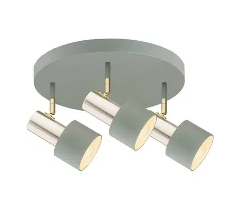 Svietidlá Argon 6007 - Bodové svietidlo DORIA 3xE27/15W/230V zelená/mosadz 6007