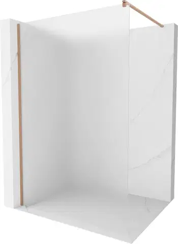 Sprchové dvere MEXEN/S - Kioto Sprchová zástena WALK-IN 90 x 200, dekor 8 mm, meď kartáčovaná 800-090-101-65-30