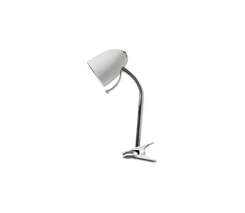 Lampy  B.V.  -  Stolná lampa s klipom 1xE27/11W/230V biela/chróm 130200COU