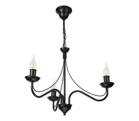 Svietidlá  Luster na reťazi ANTON 3xE14/15W/230V čierny LM-3.294/CZARNY